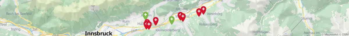 Map view for Pharmacies emergency services nearby Baumkirchen (Innsbruck  (Land), Tirol)
